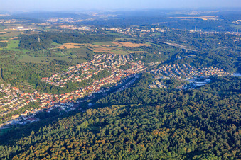 Vue aérienne de Quartier de l'ouest à Ispringen dans le département Bade-Wurtemberg, Allemagne