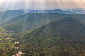 Château de la Villa Ludwigshöhe à Edenkoben dans le département Rhénanie-Palatinat, Allemagne du point de vue du drone