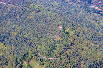 Vue aérienne de Chapelle Mariä Wetterkreuz sur le Kalmit à Maikammer dans le département Rhénanie-Palatinat, Allemagne