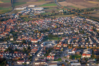 Photographie aérienne de Vue de la ville depuis le sud à Rülzheim dans le département Rhénanie-Palatinat, Allemagne