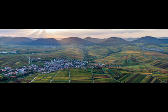 Vue aérienne de Panorama à Ilbesheim bei Landau dans le département Rhénanie-Palatinat, Allemagne