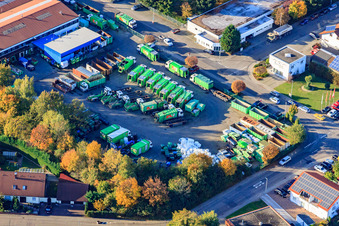 Vue aérienne de PreZero Service Süd GmbH, Sita Bormann GmbH et centre de recyclage Rülzheim à Rülzheim dans le département Rhénanie-Palatinat, Allemagne