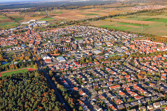 Photographie aérienne de Rue Gutenberg à Rülzheim dans le département Rhénanie-Palatinat, Allemagne