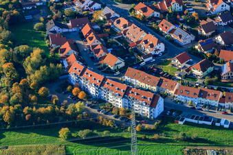 Vue aérienne de Helmut-Braun-Ring et Ahornweg à Rülzheim dans le département Rhénanie-Palatinat, Allemagne
