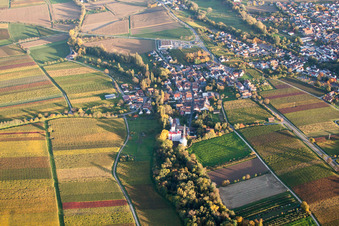 Vue aérienne de Vue sur le village à le quartier Appenhofen in Billigheim-Ingenheim dans le département Rhénanie-Palatinat, Allemagne