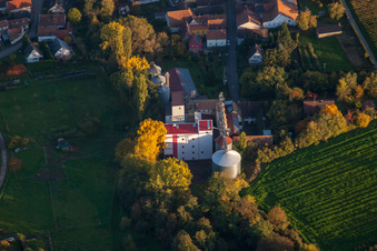 Moulin de Bischoff à le quartier Appenhofen in Billigheim-Ingenheim dans le département Rhénanie-Palatinat, Allemagne vue d'en haut