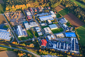 Vue oblique de Zone industrielle de Große Ahlmühle à Rohrbach dans le département Rhénanie-Palatinat, Allemagne