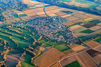 Vue aérienne de Vue de la ville depuis le nord-ouest à Steinweiler dans le département Rhénanie-Palatinat, Allemagne