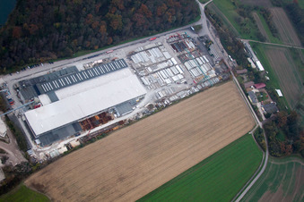 Centrale à béton préfabriqué Linkenheim GmbH & Co. KG à Linkenheim-Hochstetten dans le département Bade-Wurtemberg, Allemagne d'en haut