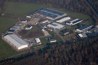 Quartier Huttenheim in Philippsburg dans le département Bade-Wurtemberg, Allemagne hors des airs