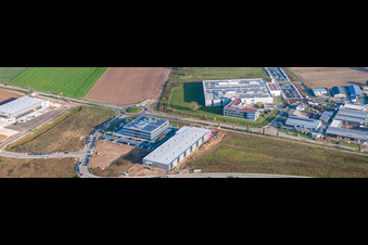Image drone de Nouveau bâtiment d'ITK Engineering GmbH à Rülzheim dans le département Rhénanie-Palatinat, Allemagne