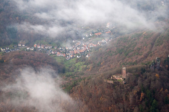 Leinsweiler dans le département Rhénanie-Palatinat, Allemagne depuis l'avion