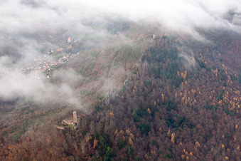Vue d'oiseau de Leinsweiler dans le département Rhénanie-Palatinat, Allemagne