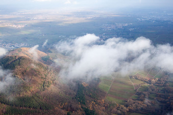 Vue d'oiseau de Birkweiler dans le département Rhénanie-Palatinat, Allemagne