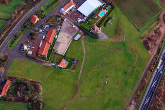 Vue aérienne de Statue de la Liberté sur la B10 à Albersweiler dans le département Rhénanie-Palatinat, Allemagne