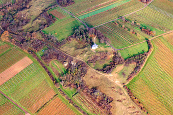 Vue oblique de Chapelle « Kleine Kalmit » dans la réserve naturelle de Kleine Kalmit en hiver depuis le nord à le quartier Arzheim in Landau in der Pfalz dans le département Rhénanie-Palatinat, Allemagne