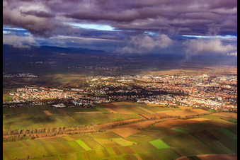 Photographie aérienne de Vue d'ensemble de la ville en hiver depuis le sud à Landau in der Pfalz dans le département Rhénanie-Palatinat, Allemagne