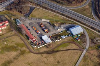 Vue aérienne de Service d'entretien des routes à Lingenfeld dans le département Rhénanie-Palatinat, Allemagne