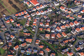 Vue aérienne de Sur la lande à Lingenfeld dans le département Rhénanie-Palatinat, Allemagne