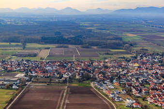 Vue aérienne de Au jardin du presbytère à Zeiskam dans le département Rhénanie-Palatinat, Allemagne