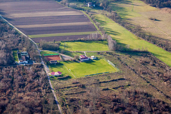 Photographie aérienne de Terrain de sport, court de tennis et stand de tir à Steinweiler dans le département Rhénanie-Palatinat, Allemagne
