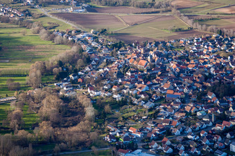 Quartier Billigheim in Billigheim-Ingenheim dans le département Rhénanie-Palatinat, Allemagne vue d'en haut