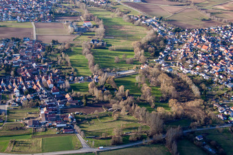 Quartier Mühlhofen in Billigheim-Ingenheim dans le département Rhénanie-Palatinat, Allemagne vue d'en haut