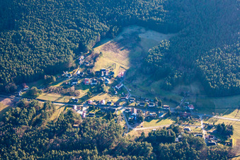 Vue d'oiseau de Quartier Lauterschwan in Erlenbach bei Dahn dans le département Rhénanie-Palatinat, Allemagne
