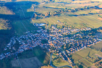 Photographie aérienne de Ville viticole en hiver vue du sud-ouest à Oberotterbach dans le département Rhénanie-Palatinat, Allemagne