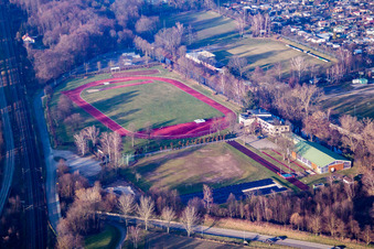 Vue aérienne de Stade de Münchfeld à Rastatt dans le département Bade-Wurtemberg, Allemagne