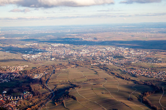 Landau vu de l'ouest à Landau in der Pfalz dans le département Rhénanie-Palatinat, Allemagne vue du ciel