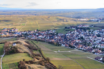 Photographie aérienne de Vue de la ville en hiver depuis le nord à Ilbesheim bei Landau dans le département Rhénanie-Palatinat, Allemagne