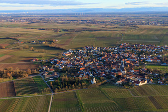Photographie aérienne de Vue du village en hiver depuis le nord à le quartier Mörzheim in Landau in der Pfalz dans le département Rhénanie-Palatinat, Allemagne