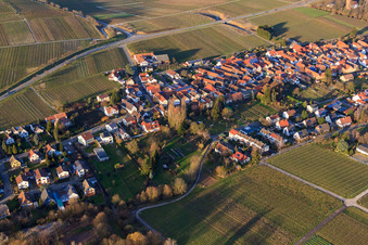 Vue aérienne de Au Mütterle à le quartier Wollmesheim in Landau in der Pfalz dans le département Rhénanie-Palatinat, Allemagne