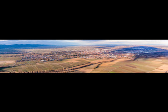 Vue aérienne de Perspective panoramique de la zone urbaine avec ses périphéries et son centre-ville à Landau in der Pfalz dans le département Rhénanie-Palatinat, Allemagne