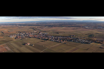 Vue oblique de Vue sur le village à Insheim dans le département Rhénanie-Palatinat, Allemagne