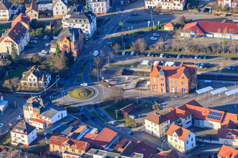 Photographie aérienne de Gare sans issue sur le parcours circulaire Weinstraße / Kappeller Straße à Bad Bergzabern dans le département Rhénanie-Palatinat, Allemagne