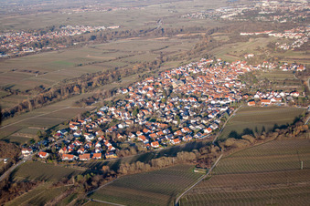 Vue aérienne de Du sud-ouest à le quartier Arzheim in Landau in der Pfalz dans le département Rhénanie-Palatinat, Allemagne