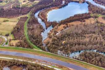 Vue aérienne de Murg et Gäns-Rhin à Steinmauern dans le département Bade-Wurtemberg, Allemagne