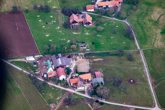 Photographie aérienne de Rimmelsbacher Hof à le quartier Völkersbach in Malsch dans le département Bade-Wurtemberg, Allemagne