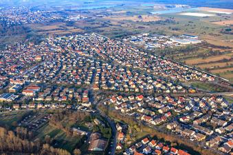 Vue aérienne de Tulastr à Bietigheim dans le département Bade-Wurtemberg, Allemagne