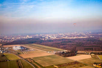Vue aérienne de LSG Rheinstetten eV à le quartier Silberstreifen in Rheinstetten dans le département Bade-Wurtemberg, Allemagne