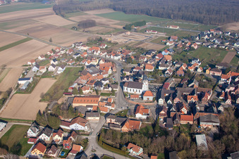 Niederlauterbach dans le département Bas Rhin, France vue d'en haut