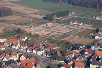 Niederlauterbach dans le département Bas Rhin, France depuis l'avion