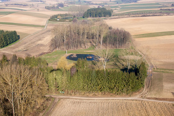 Siegen dans le département Bas Rhin, France depuis l'avion