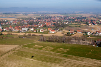 Enregistrement par drone de Seebach dans le département Bas Rhin, France