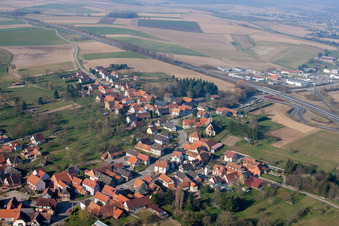 Vue oblique de Hohwiller dans le département Bas Rhin, France