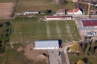Eschbach dans le département Bas Rhin, France vu d'un drone