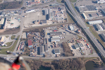 Enregistrement par drone de Schweighouse-sur-Moder dans le département Bas Rhin, France