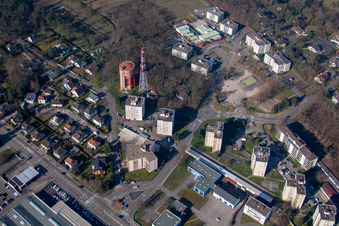 Haguenau dans le département Bas Rhin, France du point de vue du drone